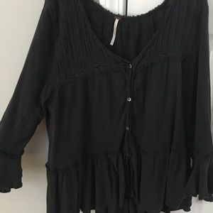Navy free people blouse